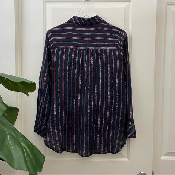 Vacate the Label Striped Surplice Button Down M - Picture 14 of 15